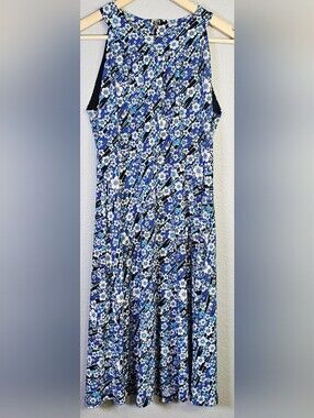 Tommy Hilfiger Blue Floral Fit & Flare Midi Dress Size 10